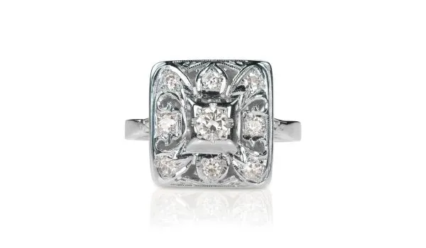 anello art decò geometrico